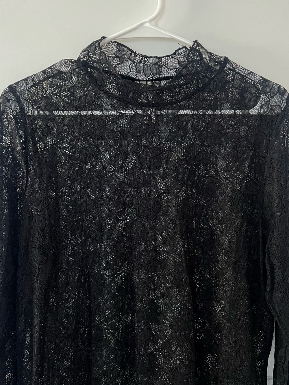 Anthropologie Black Lace Layering Turtleneck NWOT - Picture 3 of 7